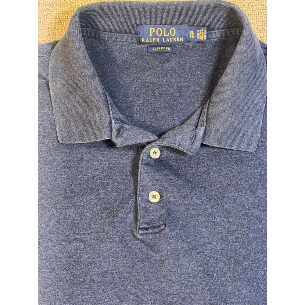Polo Ralph Lauren Polo Shirt Mens XL Short Sleeve Blue Flesh Pony Classic Fit
